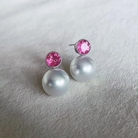 CHIC系列 BY EVITA系列 18K镶碧玺和南洋珍珠 耳钉