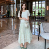 奢姿大码女装2026夏季减龄镂空印花圆领两件套胖妹妹时尚轻奢套装9952990594 商品缩略图1