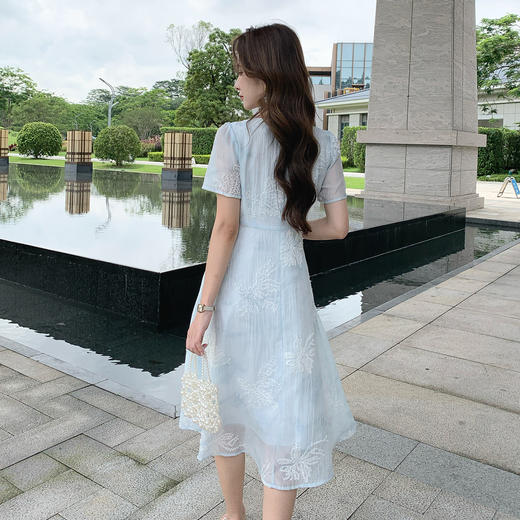 奢姿大码女装2025夏季V领波西米亚风时尚连衣裙胖妹妹印花裙子9952822272 商品图3