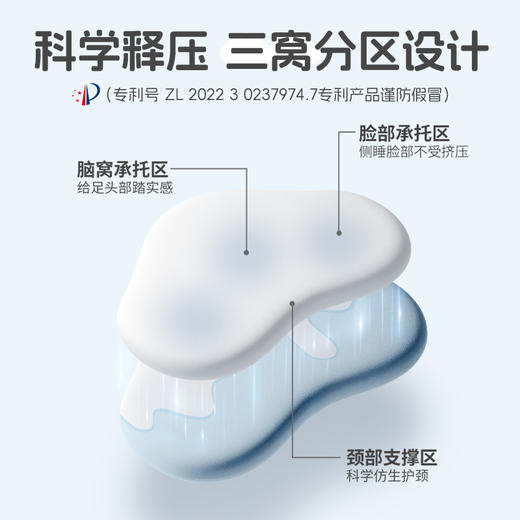 匹鲁儿童枕头四季通用可拆洗1一16岁宝宝护颈枕婴儿云朵硅胶枕  XHR 商品图4