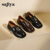 Safiya/索菲娅2025英伦风复古玫瑰扣圆头百搭深口粗跟乐福鞋 商品缩略图7