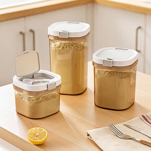 摩登主妇奶粉罐婴儿食品级防潮收纳罐子便携外出分装米粉盒密封罐 商品图0