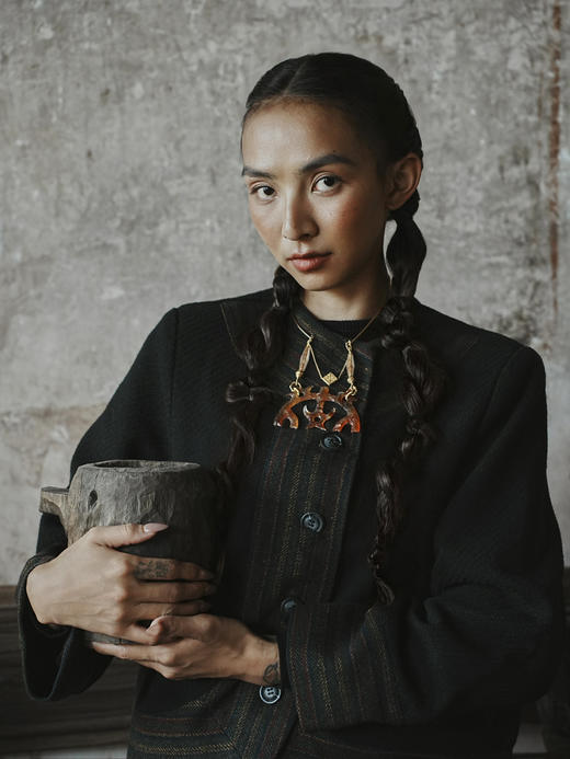 红山文化玛瑙辽金老水晶纯金老金珠银鎏金项圈 商品图1