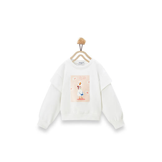 【辛巴娜娜】simbanana【大童】女童卫衣春秋装新款韩版百搭洋气拼接袖上衣卡通潮 商品图0