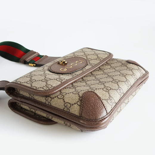 【95新】Gucci古驰501050老花帆布双面虎头包邮差包斜挎包中性款 080725AK01 商品图5