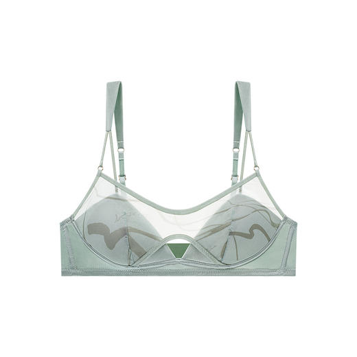 里性 LIVARY MIO 春纹-Spring Vein 双罩杯真丝内衣网纱印花无钢圈文胸 商品图10