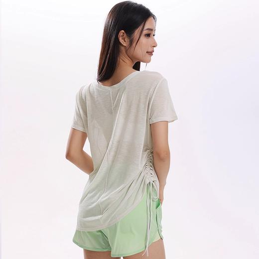 【限时秒】YOGACODE【火树银花系列】瑜伽短袖罩衫女夏季抽褶修身显瘦运动t恤DWA115543 商品图2