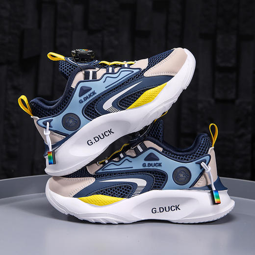 G.DUCK小黄鸭男童网鞋春夏新款网面透气儿童运动鞋中大童软底女童跑步鞋QCSM00126-37 商品图2