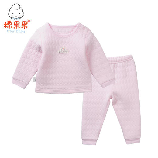 棉果果反季秋冬季男童女童套装多款上衣+裤子有机棉纱空气层套头套装M401302619630、17630、17631、18614 商品图1