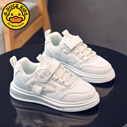G.DUCK.kids小黄鸭女童小白鞋春秋新款网面透气儿童运动鞋中大童软底男童休闲板鞋QCSM002.28-37 商品图7