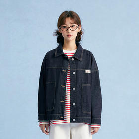 笛莎Deesha青少年女童外套2025秋季女童原色水洗牛仔外套