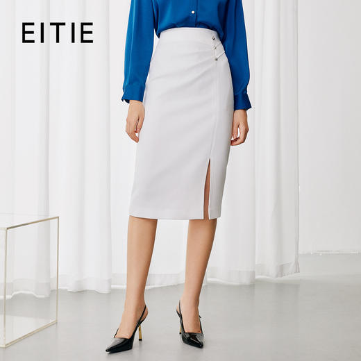 EITIE爱特爱经典气质高腰包臀开叉半身裙秋季新款7906605 商品图0
