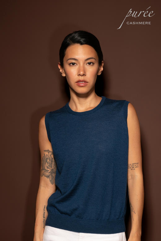 #1979/1981「PETITE SET」 100% WORSTED CASHMERE 精纺羊绒小套装-小开衫和背心 商品图4