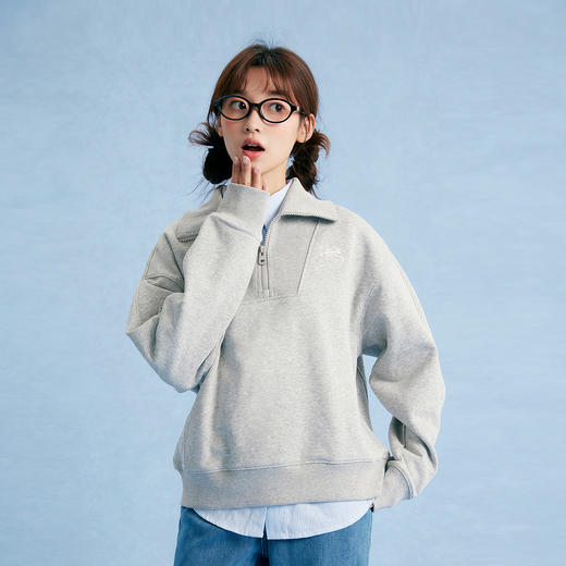 笛莎Deesha青少年女童卫衣2025秋季女童刺绣翻领拉链卫衣 商品图0