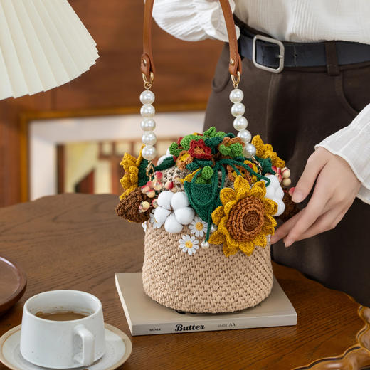 苏苏姐家秋日原野束口包钩针编织包包手工diy毛线自制制作材料包 商品图1