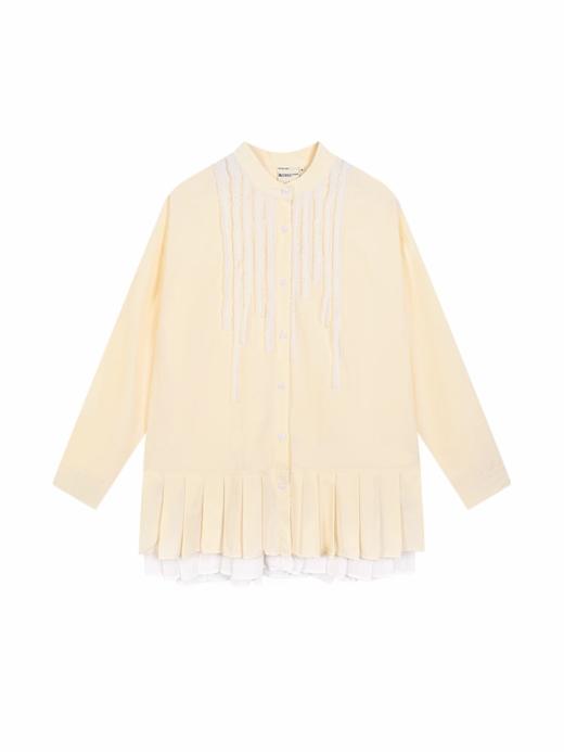 早乙女惠子saotome/STMCS252313/不规则压条百褶小立领衬衫 商品图3