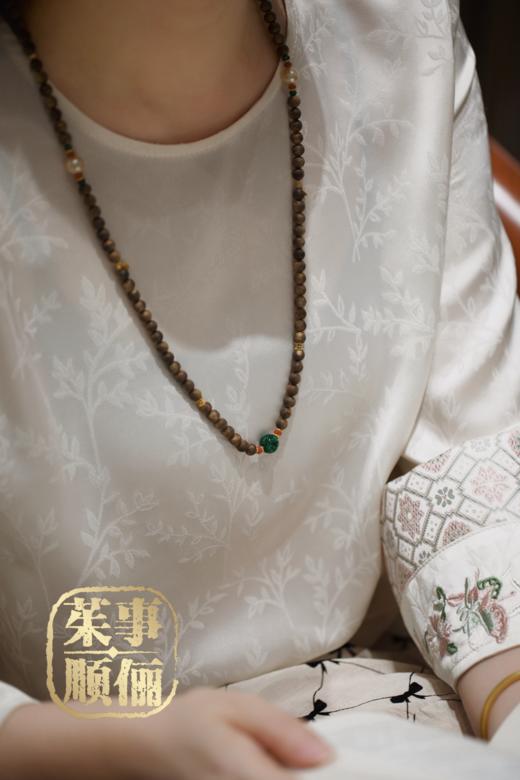 【茱事顺俪】18k金沉香金珠翡翠项链 商品图4