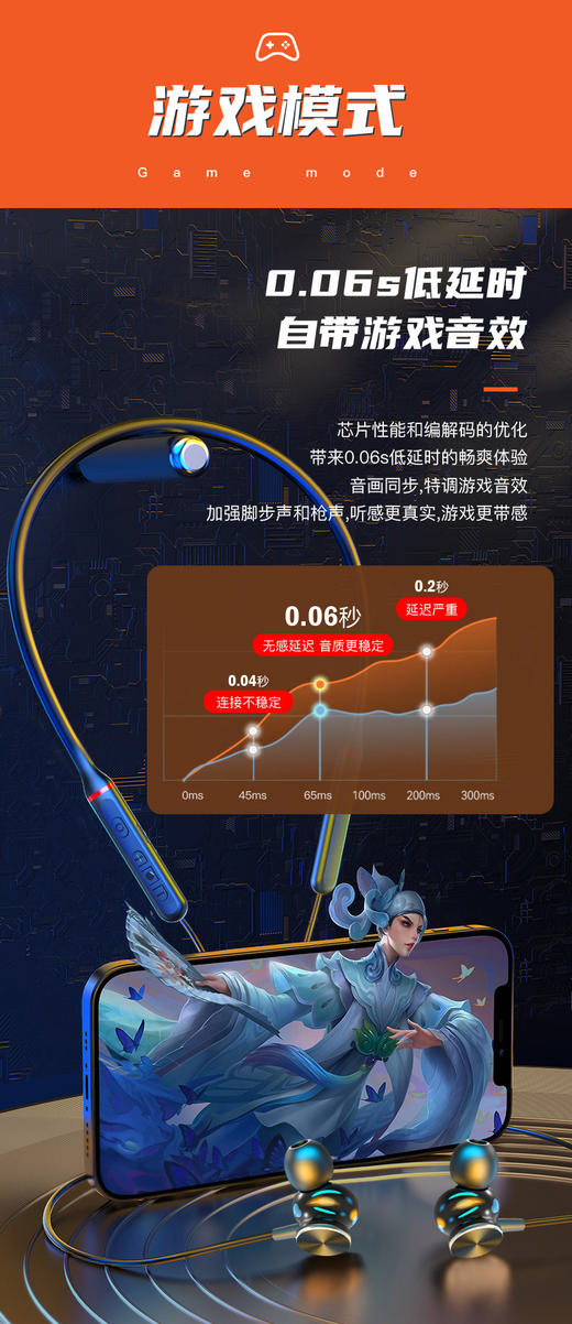 夏普颈挂式无线立体声耳机HP-NW16H 商品图11