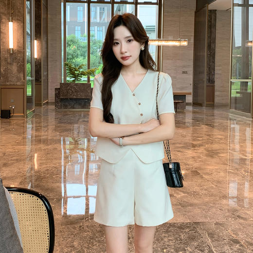 奢姿大码女装2025夏季气质V领两件套胖妹妹百褶半松紧时尚套装9952953493【1】 商品图4