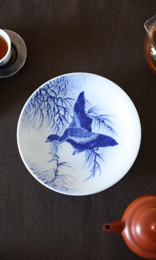 【朗瓷阁】仿清芦雁撇口壶承 商品图0