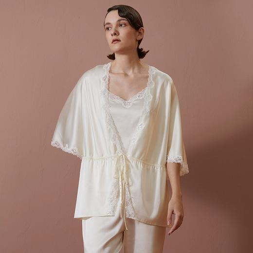 里性 LIVARY MIO 宣言 性感蕾丝真丝睡袍复古晨袍家居服 商品图10