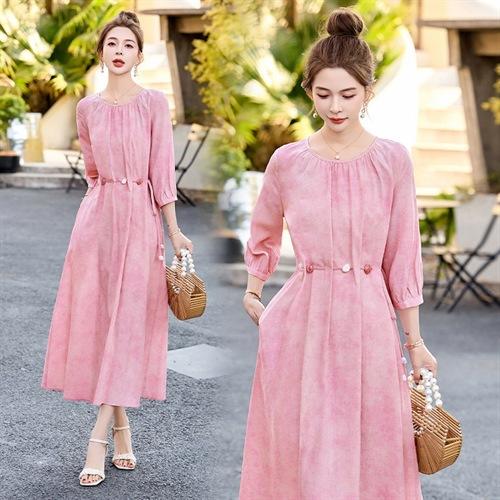 时尚气质札染种，工艺法式连衣裙HR-GJC2528 商品图0