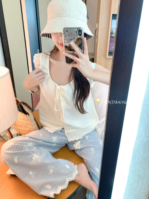 <曾小咸推荐>现货秒杀！卖完不补 ！微信打折价！慵懒风刺绣休闲裤 日常169.99/件 立减80 秒杀89.99/件！！ 商品图6