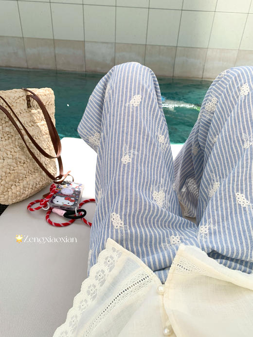 <曾小咸推荐>现货秒杀！卖完不补 ！微信打折价！慵懒风刺绣休闲裤 日常169.99/件 立减80 秒杀89.99/件！！ 商品图7