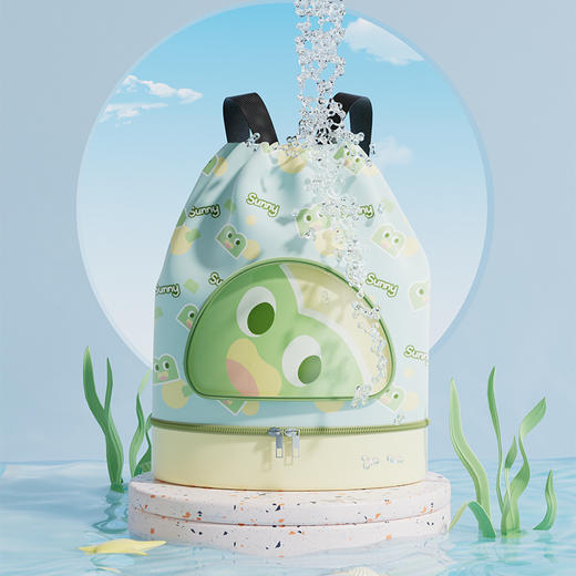 【干湿分离包包】2025夏季卡通儿童干背包带鞋仓 泳衣包收纳袋旅行沙滩包双肩包 商品图3