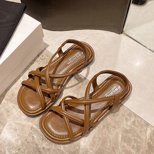 【YW】无忧购森系罗马编织凉鞋女夏季新款外穿软底凉鞋女不累脚休闲沙滩凉鞋2601（截单后3-5天发货） 商品图6