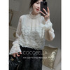COCOBELLA精致女人味优雅多层蕾丝衫女赫本风白色衬衫LC7028 商品缩略图0