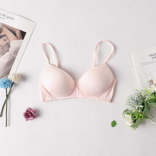 丁摩 真丝文胸女新款薄款无钢圈胸罩无痕桑蚕丝少女三角杯内衣套装13007 商品图8