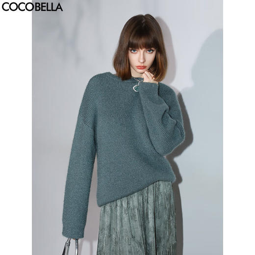 COCOBELLA治愈系闪光纱针织毛衣女加厚软糯慵懒风气质上衣MZ300-2 商品图0