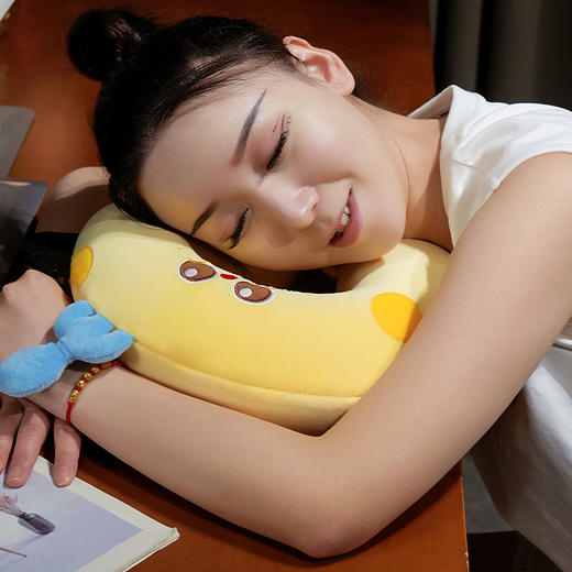 自然醒美食系列记忆棉U枕套盒卡通旅行头枕颈部便携车用颈椎枕可收纳盒QYL 商品图14