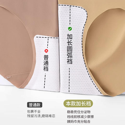 【爆品！拍1发3！0感无痕奶皮内裤🔥】桑蚕丝加长设计，告别磨裆尴尬💃瑜伽裤搭配神器，隐形舒适不夹臀✨ 商品图3