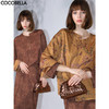 COCOBELLA仿香云纱双面穿提花缎衬衫两面穿新中式上衣TS3015 商品缩略图0