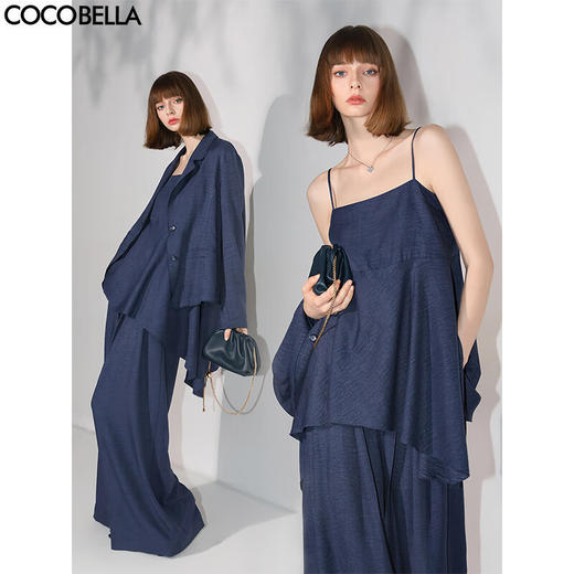 COCOBELLA轻商务静奢风气质三件套西装阔腿裤吊带套装FT3006 商品图0