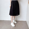 棉麻半身裙女夏季薄款中长款高腰显瘦防走光A字百褶短裙 商品缩略图1