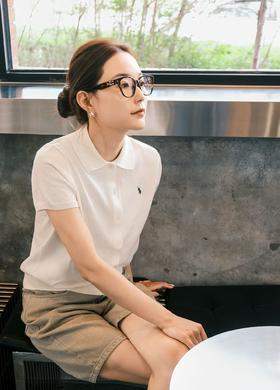 拉夫体制内精简气质百搭多穿针织小开衫POLO衫