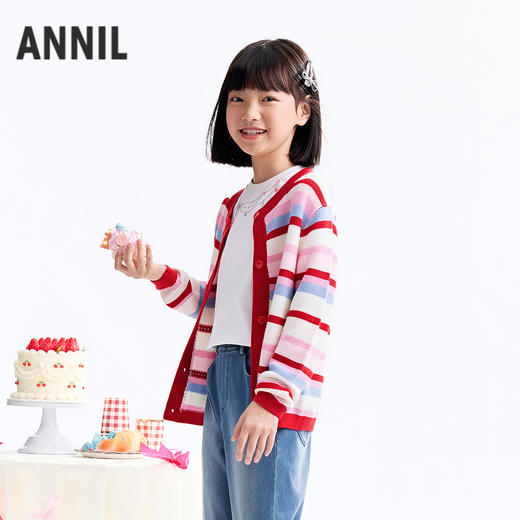 【实体店同款】女童针织开衫秋季新款安奈儿童装AG534128 商品图1