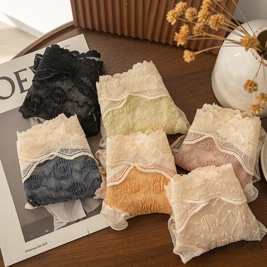 【速抢6条！轻薄无痕，性感蕾丝✨】大码女士必备！纯棉底裆轻薄透气三角裤，舒适又健康💃 商品图1