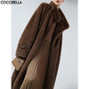 COCOBELLA仿天鹅绒整貂环保皮草外套长款立领毛绒大衣FU3100 商品缩略图0