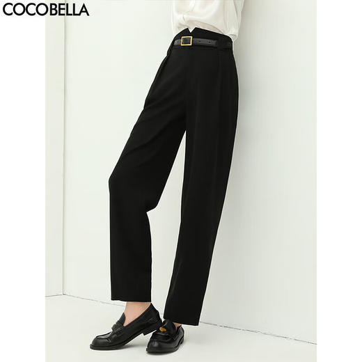 COCOBELLA气质干练高腰西装裤女简约通勤OL烟管裤休闲裤NPA12 商品图0