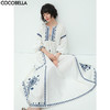 COCOBELLA重工定位刺绣民族风连衣裙女度假沙滩裙两件套FR920 商品缩略图0