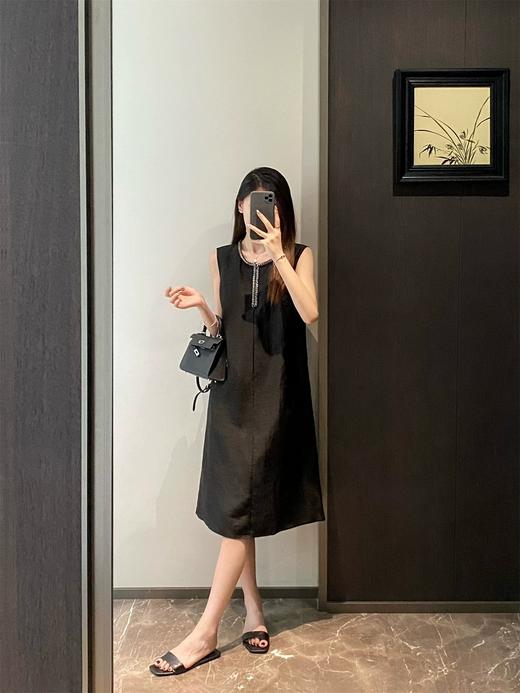 古法龟裂纹岭南瑰宝气质天丝混纺连衣裙 商品图4