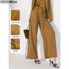 【限时秒杀】COCOBELLA设计感翻折高腰打褶阔腿裤女垂坠舒适休闲裤PA3037 商品缩略图0