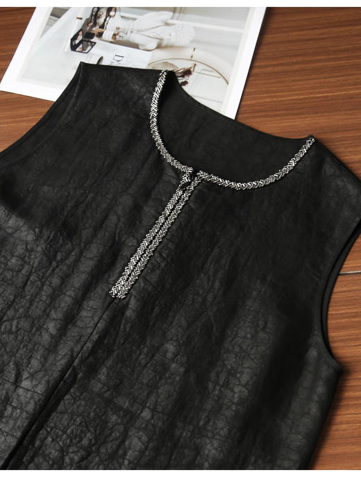 古法龟裂纹岭南瑰宝气质天丝混纺连衣裙 商品图8