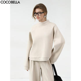 COCOBELLA简约休闲半高领卫衣25秋柔软舒适磨毛保暖外套SE3013-2
