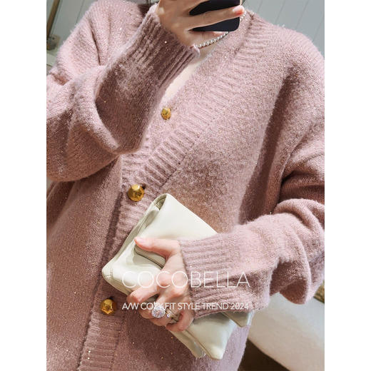 COCOBELLA[璀璨星河]细闪亮片针织开衫秋软糯毛衣外套MZ3111 商品图0