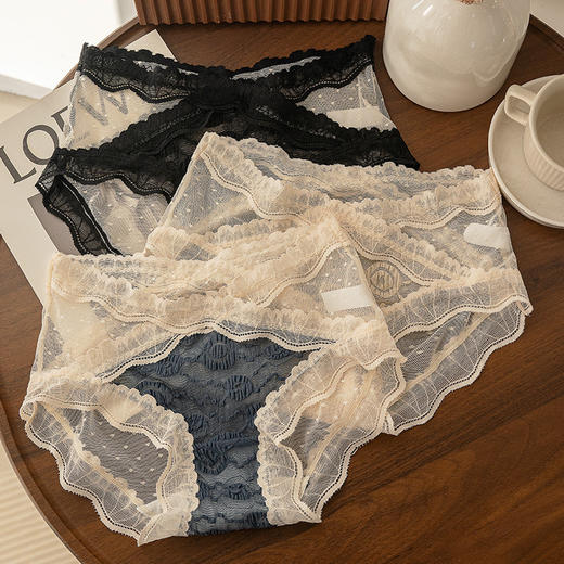 【速抢6条！轻薄无痕，性感蕾丝✨】大码女士必备！纯棉底裆轻薄透气三角裤，舒适又健康💃 商品图0